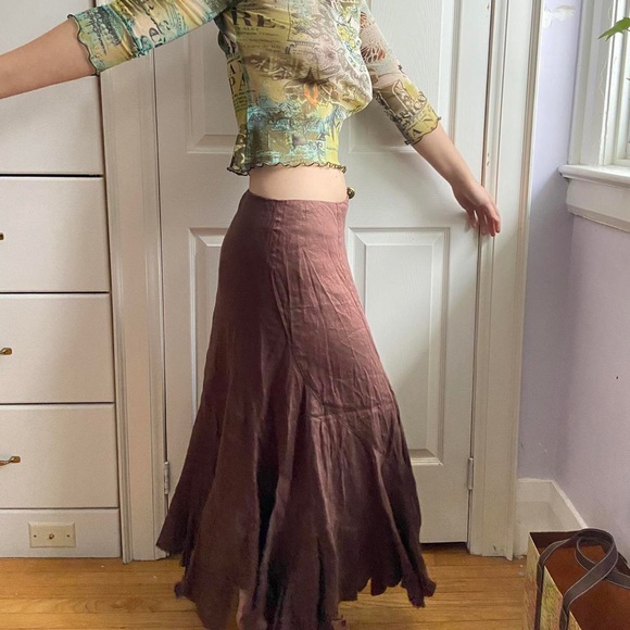 Vintage Brown Midi skirt - Picture 3 of 4